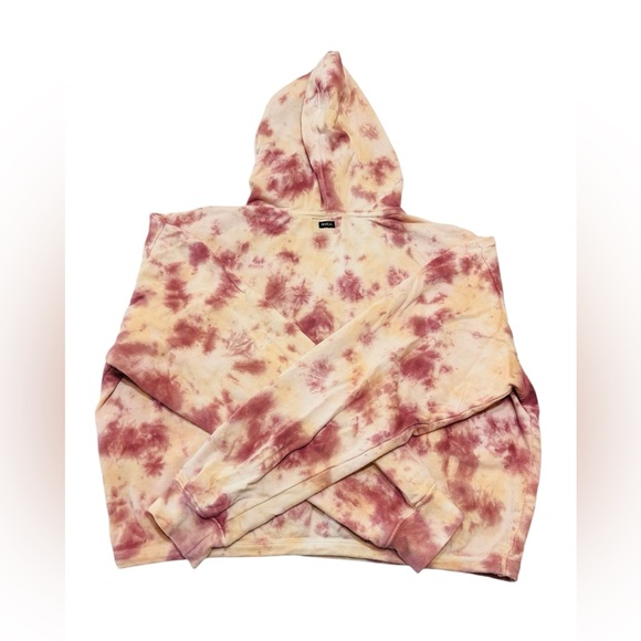 RVCA Sunday Collection Cropped Hoodie Kangaroo Pocket Terry Cloth Size Large - Picture 7 of 10